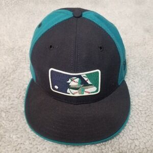 VINTAGE Seattle Mariners Hat New Era Mens 7 3/8 Fitted Cap 100% Wool Navy Teal